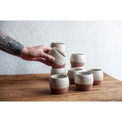 Tasse à café / émail blanc mat